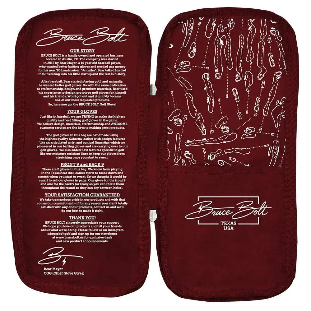 Bear Series Golf Gloves (On Right, 2-Pack) - College Station Maroon