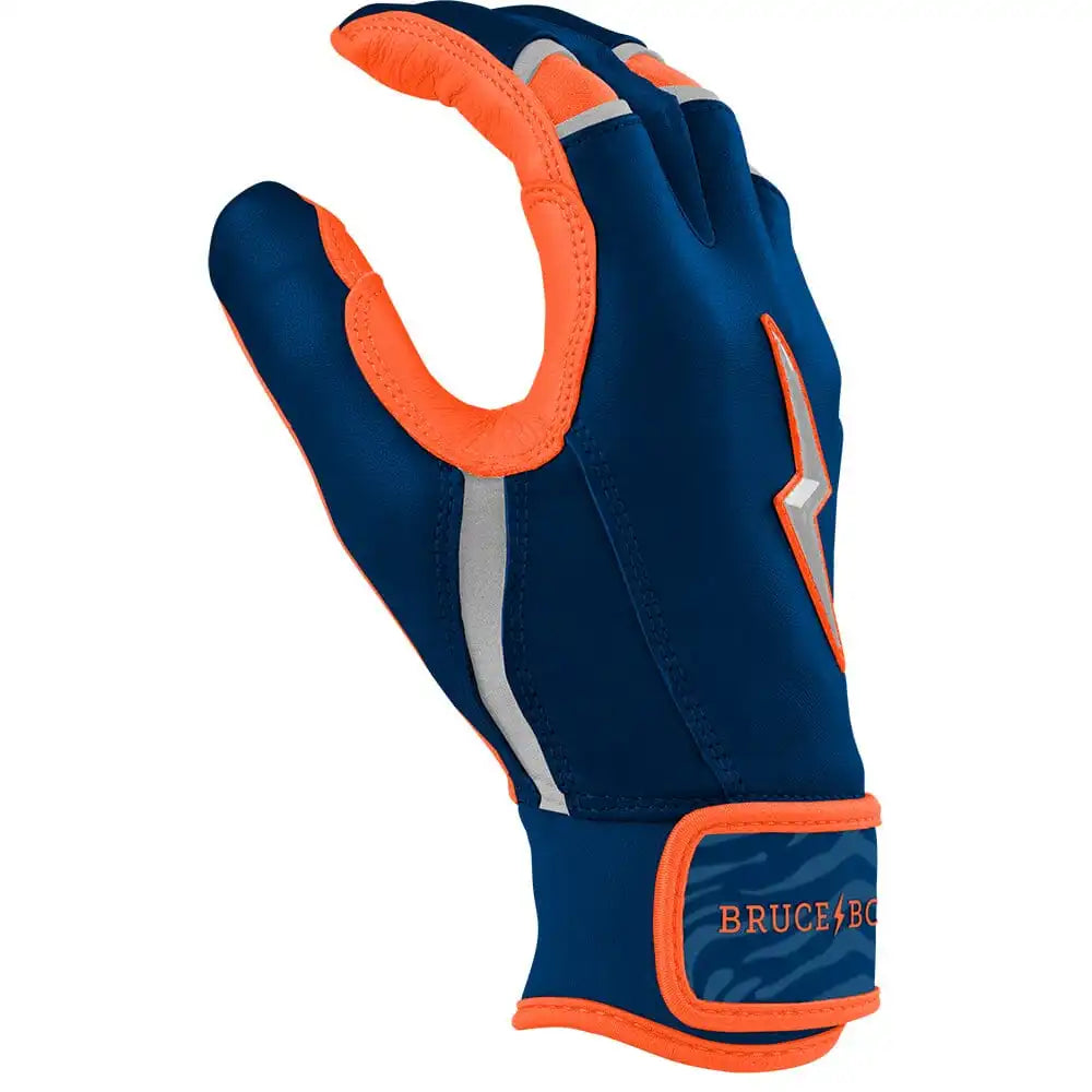 Max Clark Signature Series Short Cuff Batting Gloves - Navy/Orange