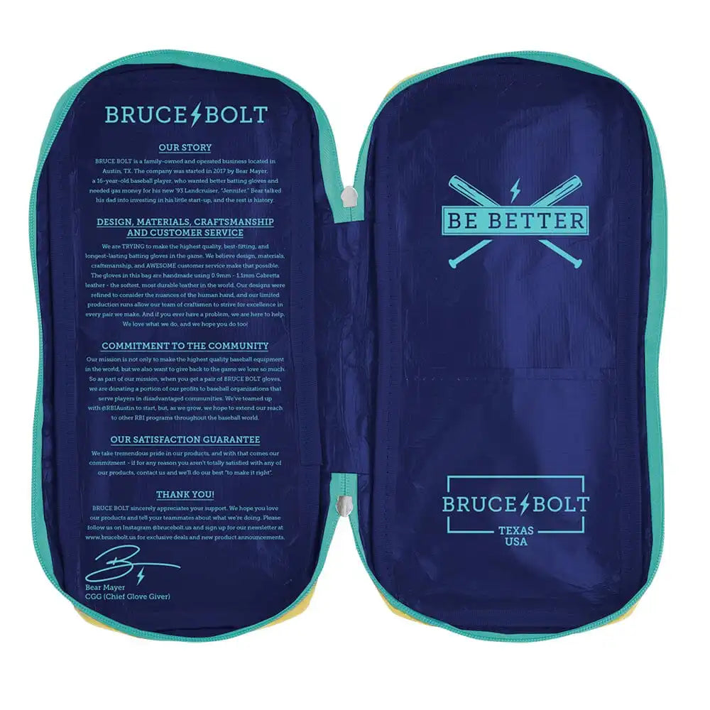 Bear Series Long Cuff Batting Gloves - Tidal Blue