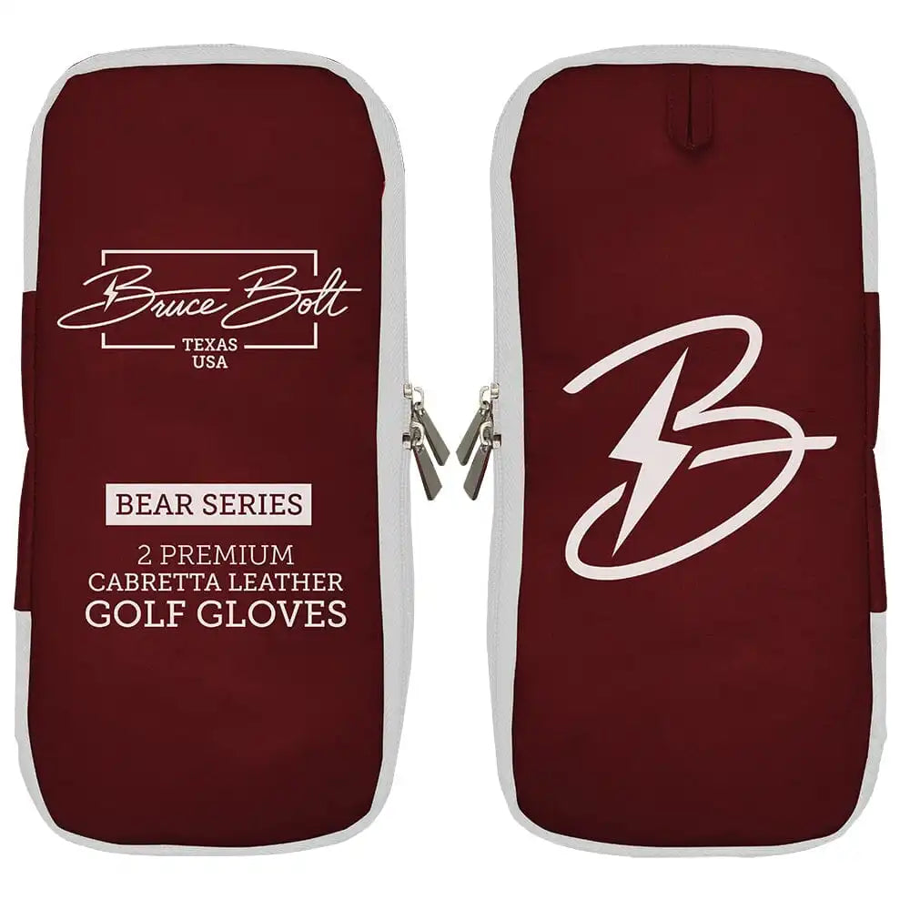 Bear Series Golf Gloves (On Left, 2-Pack) - College Station Maroon