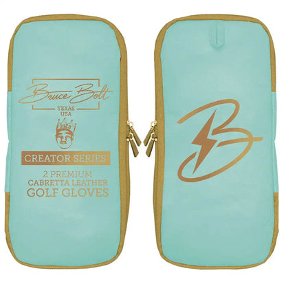 King of JUCO Creator Series Golf Gloves (On Right, 2-Pack) - Mint/Gold