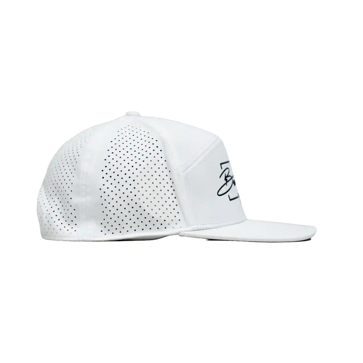 "BRUCE BOLT" Golf Performance Snapback Hat - White