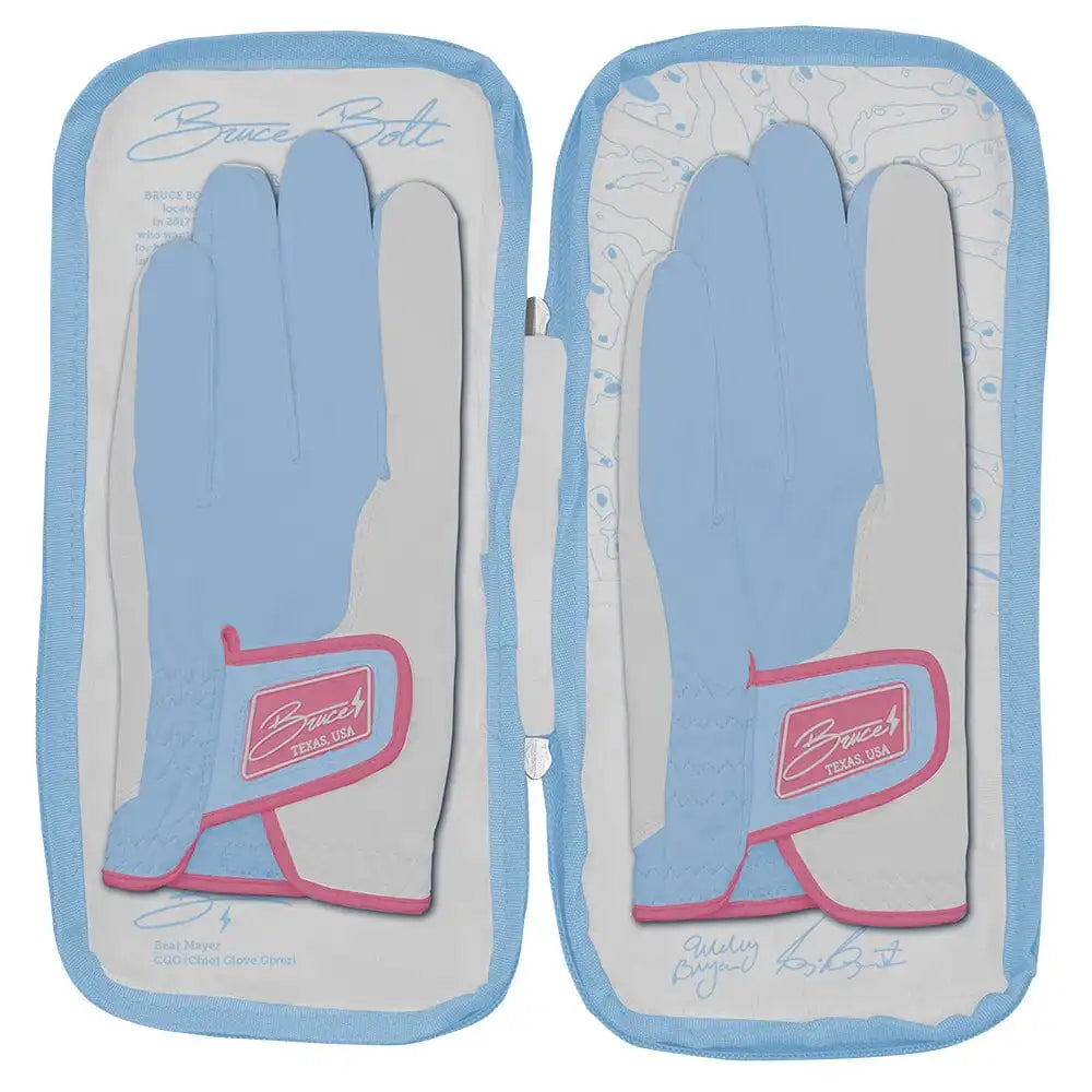 Bryan Bros Creator Series Golf Gloves (On Right, 2-Pack) - Baby Blue/Pink