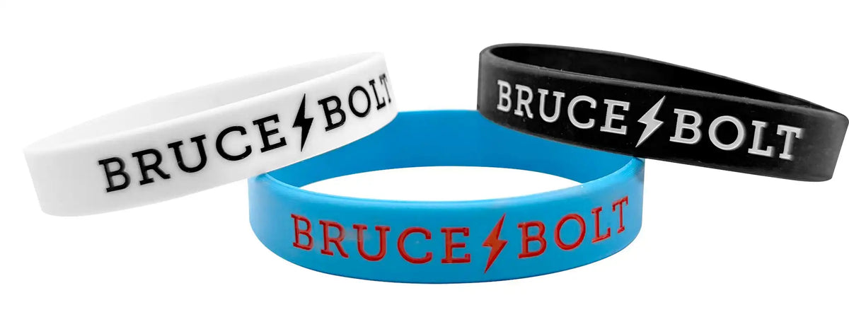"BRUCE BOLT" Silicone Stretch Bracelet - Baby Blue