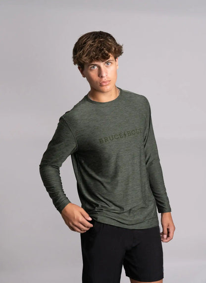 SuperSoft "BRUCE BOLT" Long Sleeve Shirt - Olive Green