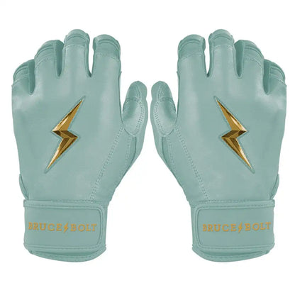 King of JUCO Creator Series Short Cuff Batting Gloves - Mint/Gold