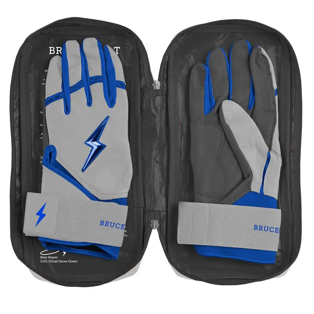Grey Series Long Cuff Batting Gloves - Royal Blue