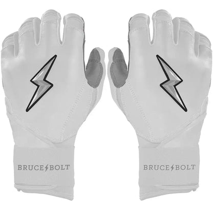 Chrome Series Long Cuff Batting Gloves - White