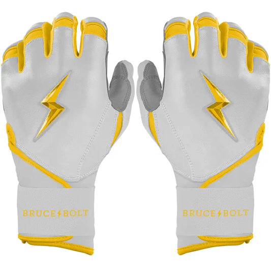 Chrome Series Long Cuff Batting Gloves - Yellow