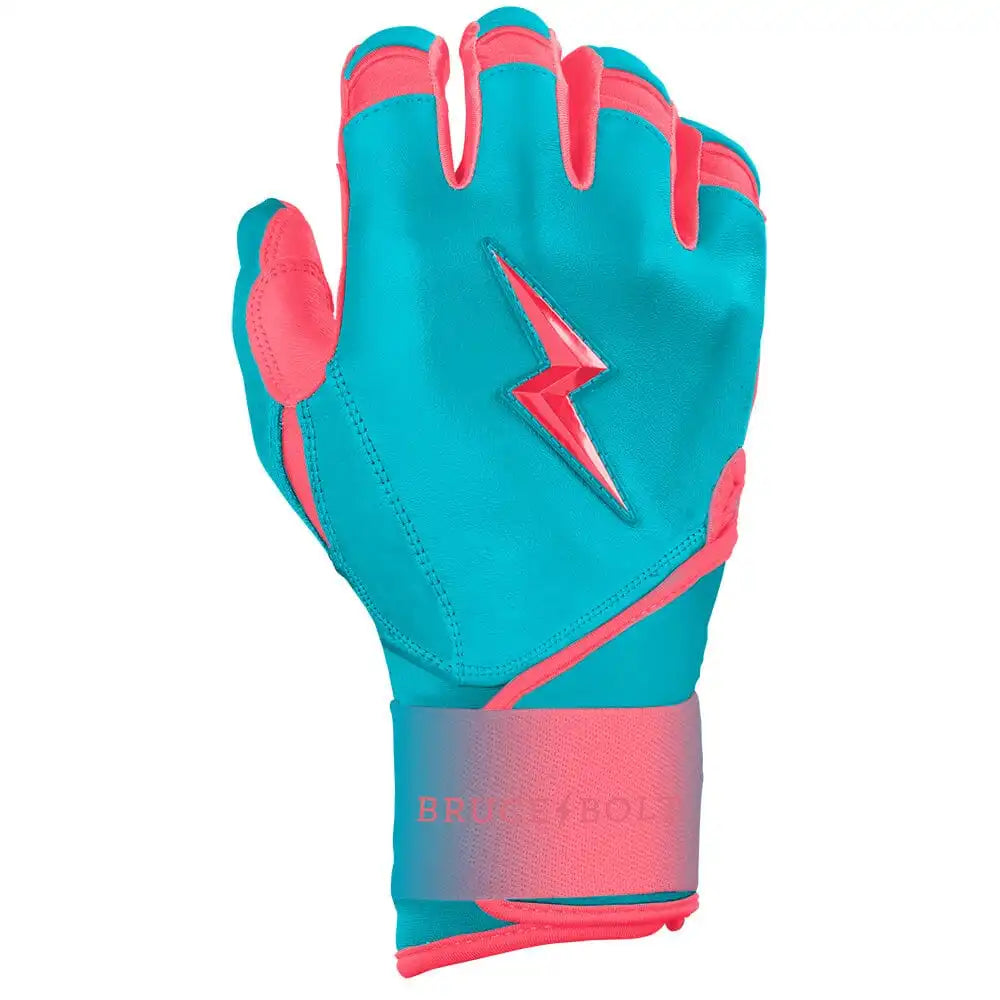 Max Clark Signature Series Long Cuff Batting Gloves - Pink/Teal