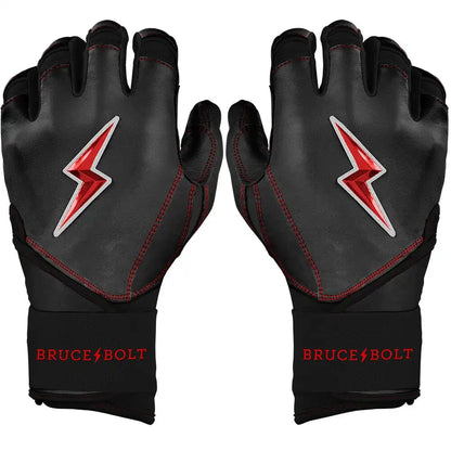 Bear Series Long Cuff Batting Gloves - Black