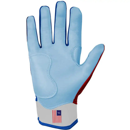 Bear Series Short Cuff Batting Gloves - Red, White & Blue