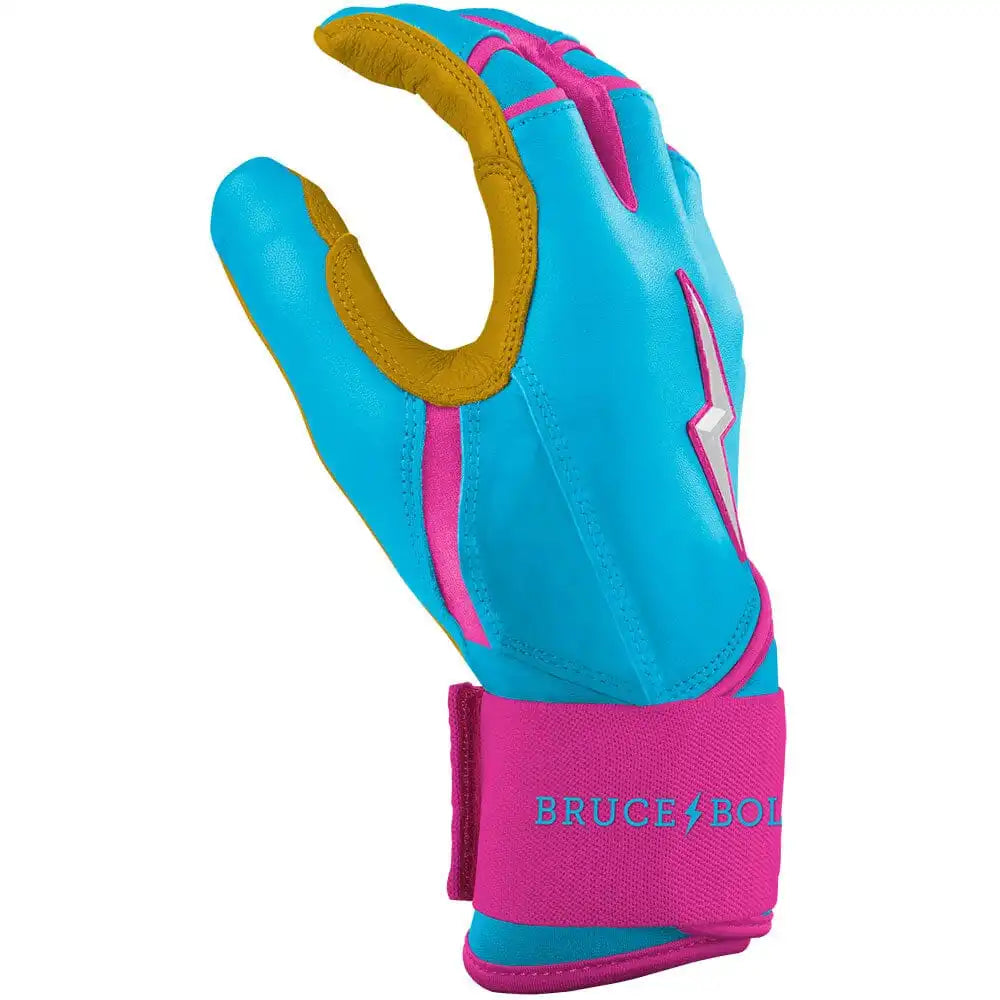 Harrison Bader Signature Series Long Cuff Batting Gloves - Blue/Pink