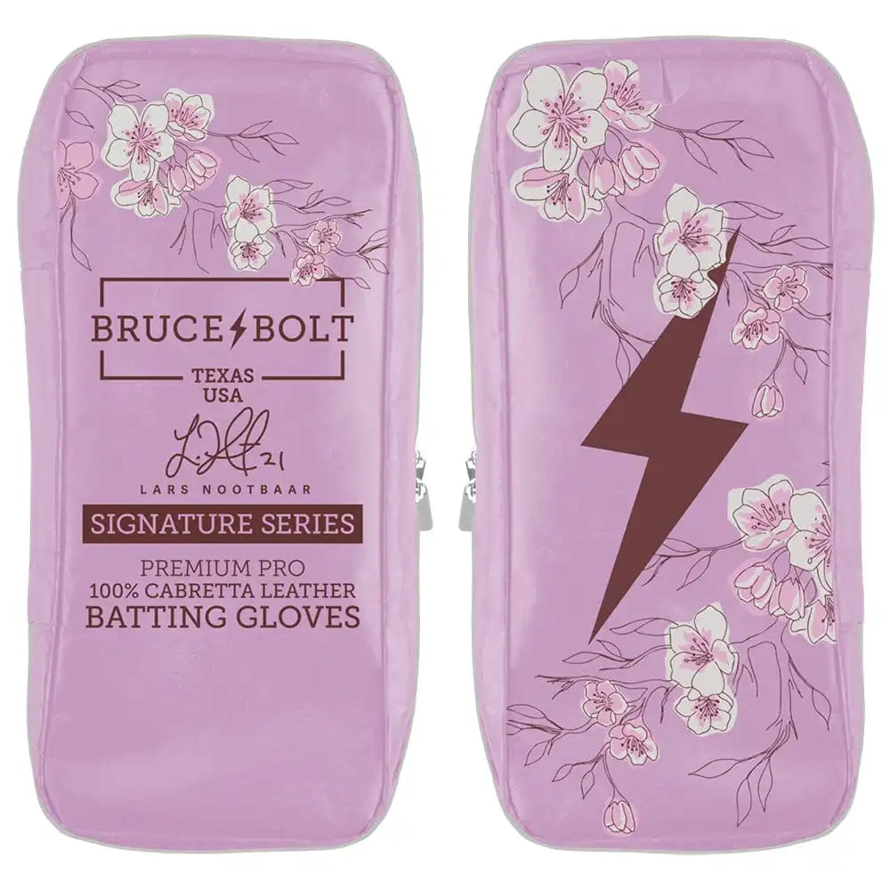 Lars Nootbaar Signature Series Long Cuff Batting Gloves - White/Pink
