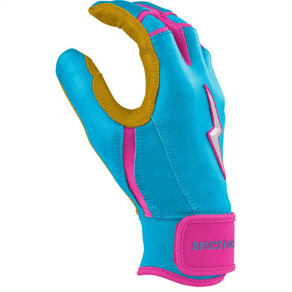 Harrison Bader Signature Series Short Cuff Batting Gloves - Blue/Pink