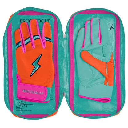 Fernando Tatis Jr. Signature Series Short Cuff Batting Gloves - Aqua/Orange